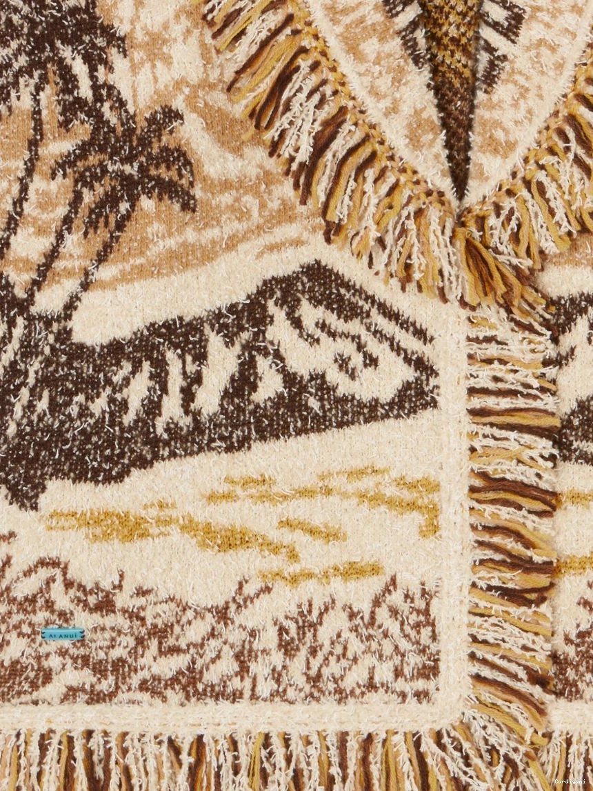 Affordable cardigan patterned-jacquard Women Alanui fringed-edge 0325